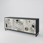 ASHEN ARIA 3-Door Sideboard in Black Finish