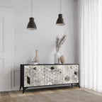 ASHEN ARIA 3-Door Sideboard in Black Finish