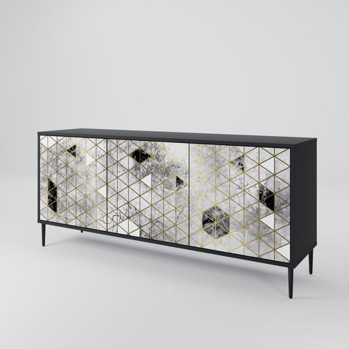 ASHEN ARIA 3-Door Sideboard in Black Finish