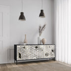 ASHEN ARIA 3-Door Sideboard in Black Finish