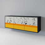 DYED BY ORANGE 3-Door Sideboard in Black Finish