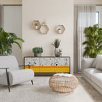 DYED BY ORANGE 3-Door Sideboard in Black Finish