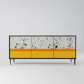 DYED BY ORANGE 3-Door Sideboard in Black Finish