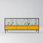 DYED BY ORANGE 3-Door Sideboard in Black Finish