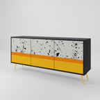 DYED BY ORANGE 3-Door Sideboard in Black Finish