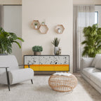 DYED BY ORANGE 3-Door Sideboard in Black Finish