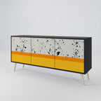 DYED BY ORANGE 3-Door Sideboard in Black Finish