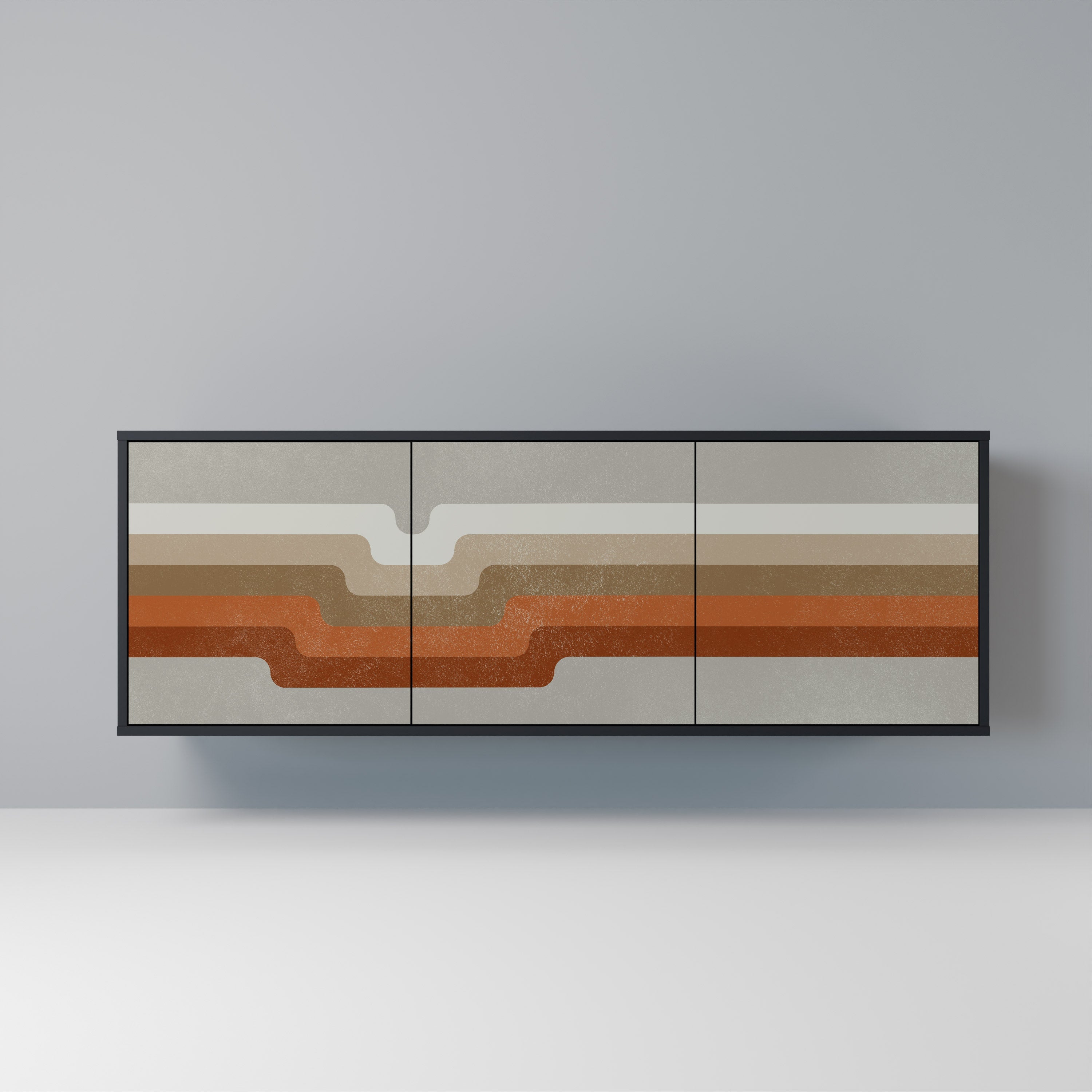 PECULIAR TRAIL 3-Door Sideboard in Black Finish