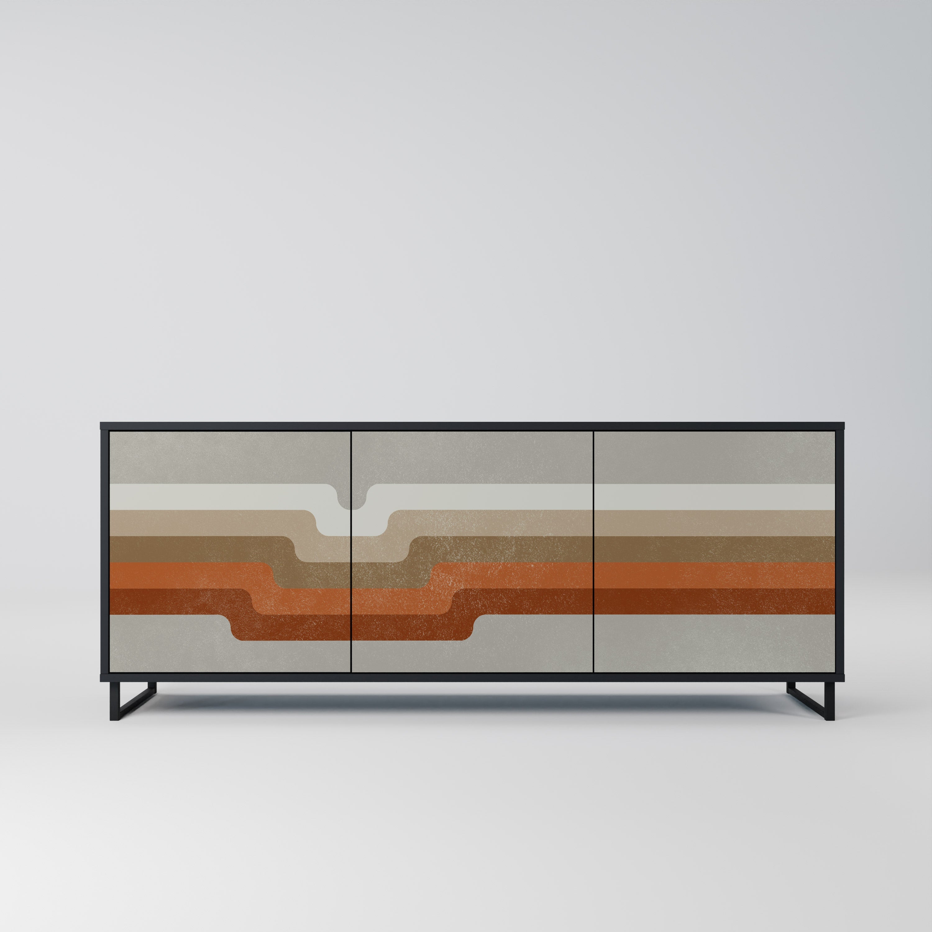 PECULIAR TRAIL 3-Door Sideboard in Black Finish