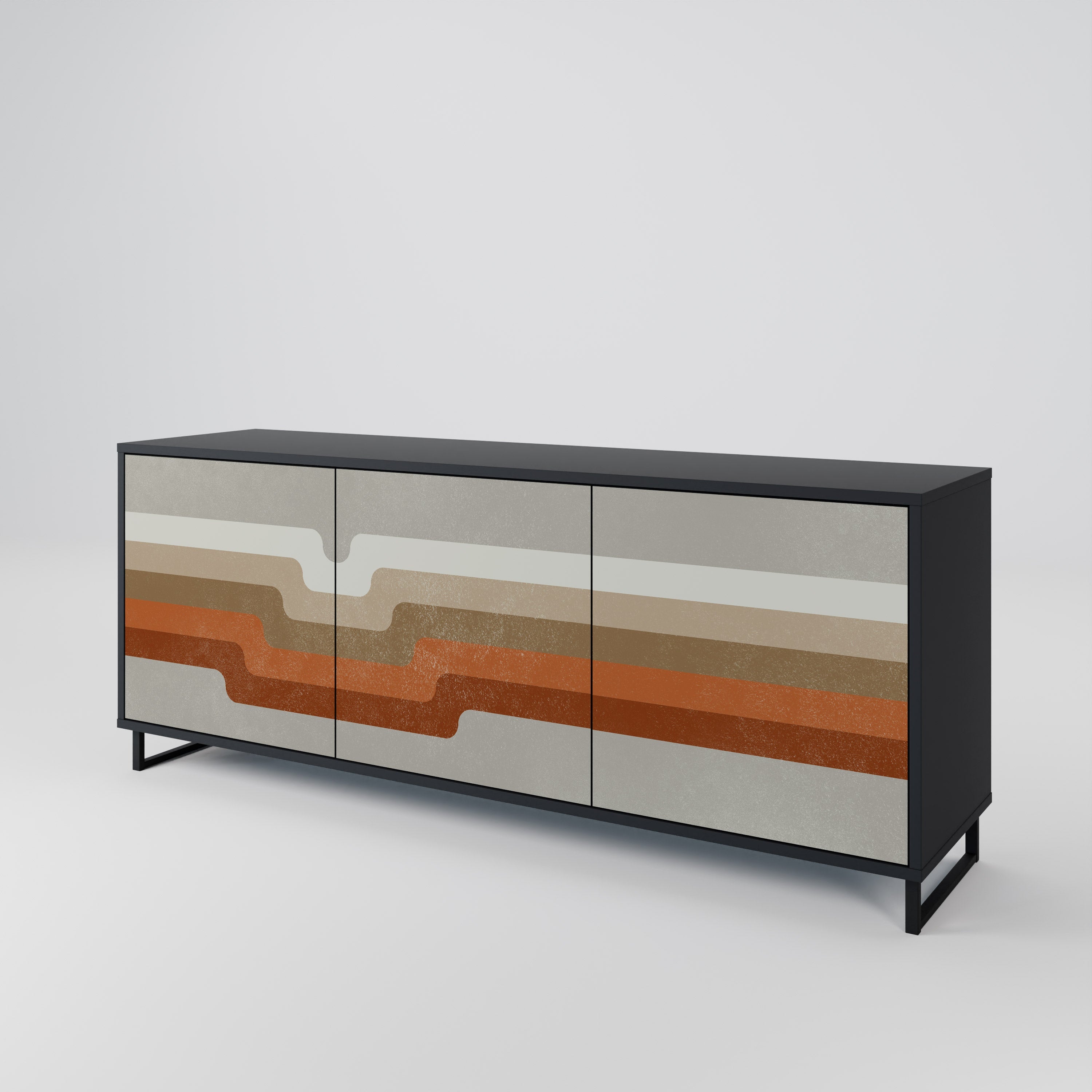 PECULIAR TRAIL 3-Door Sideboard in Black Finish