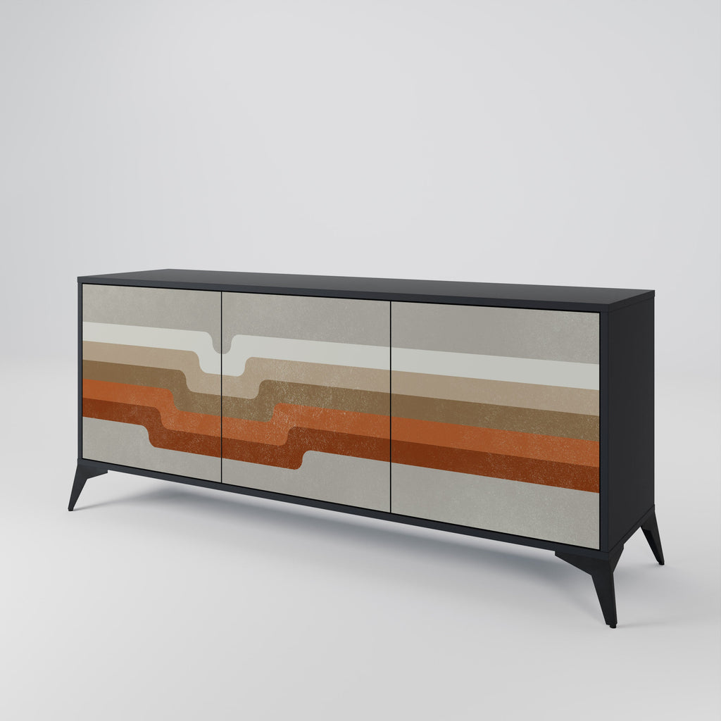 PECULIAR TRAIL 3-Door Sideboard in Black Finish