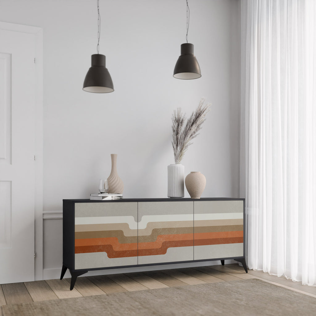 PECULIAR TRAIL 3-Door Sideboard in Black Finish