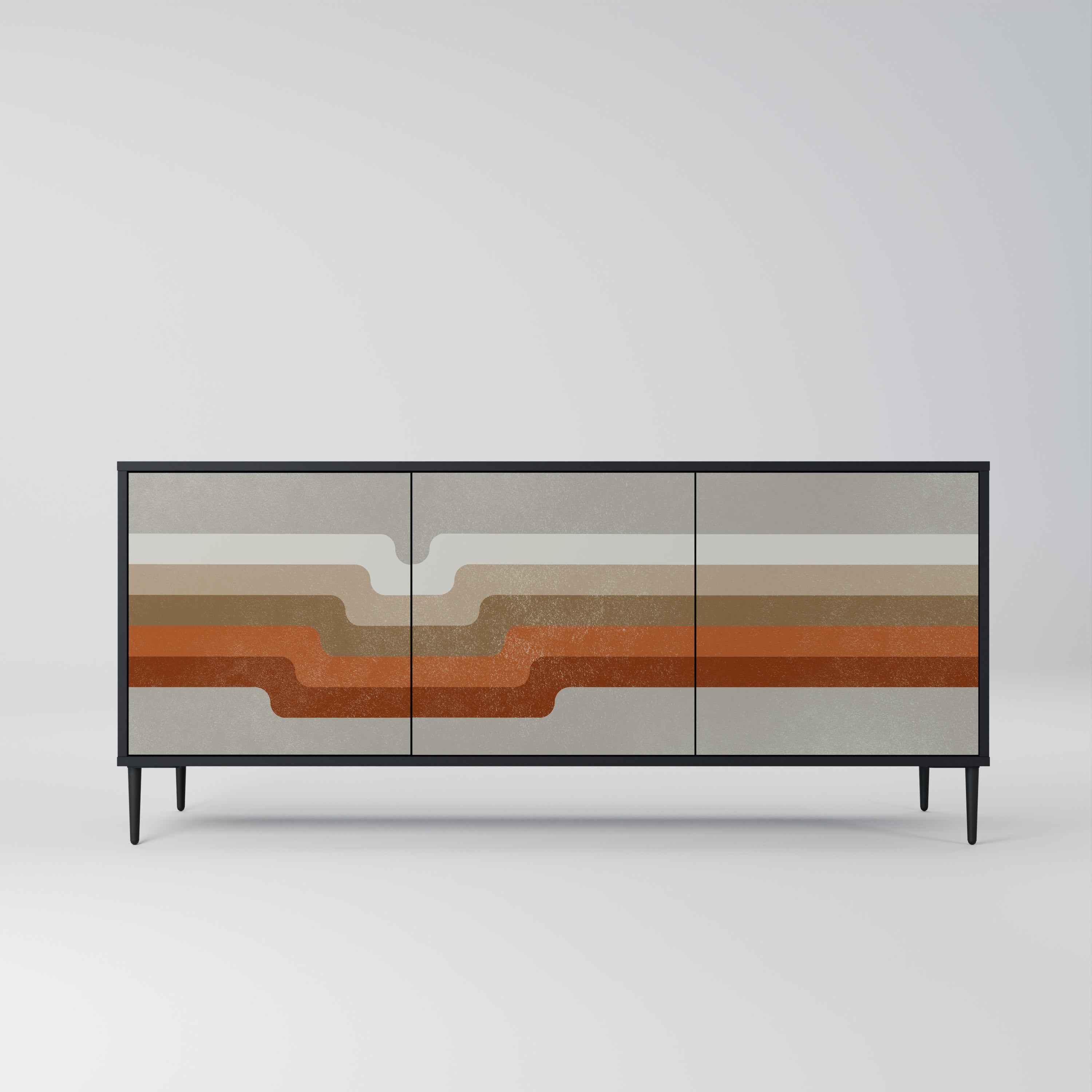 PECULIAR TRAIL 3-Door Sideboard in Black Finish