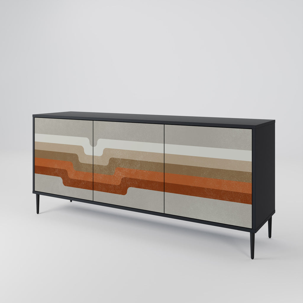 PECULIAR TRAIL 3-Door Sideboard in Black Finish