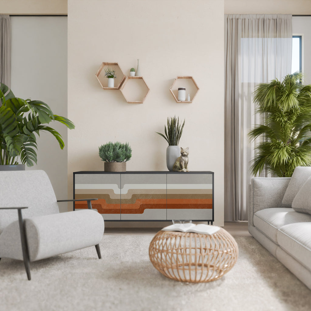 PECULIAR TRAIL 3-Door Sideboard in Black Finish