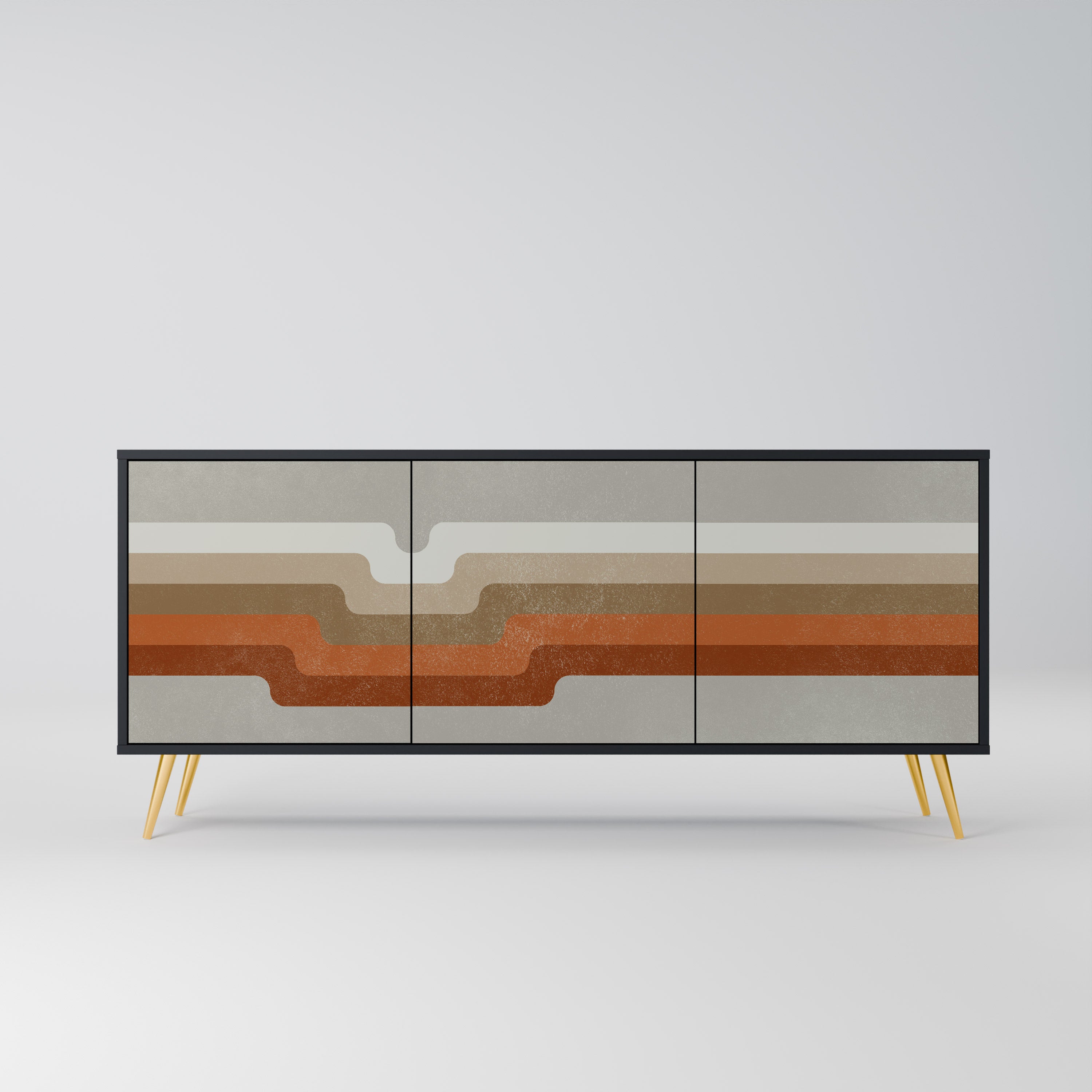 PECULIAR TRAIL 3-Door Sideboard in Black Finish