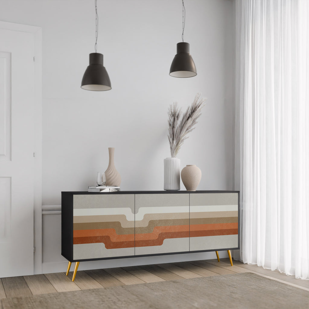 PECULIAR TRAIL 3-Door Sideboard in Black Finish