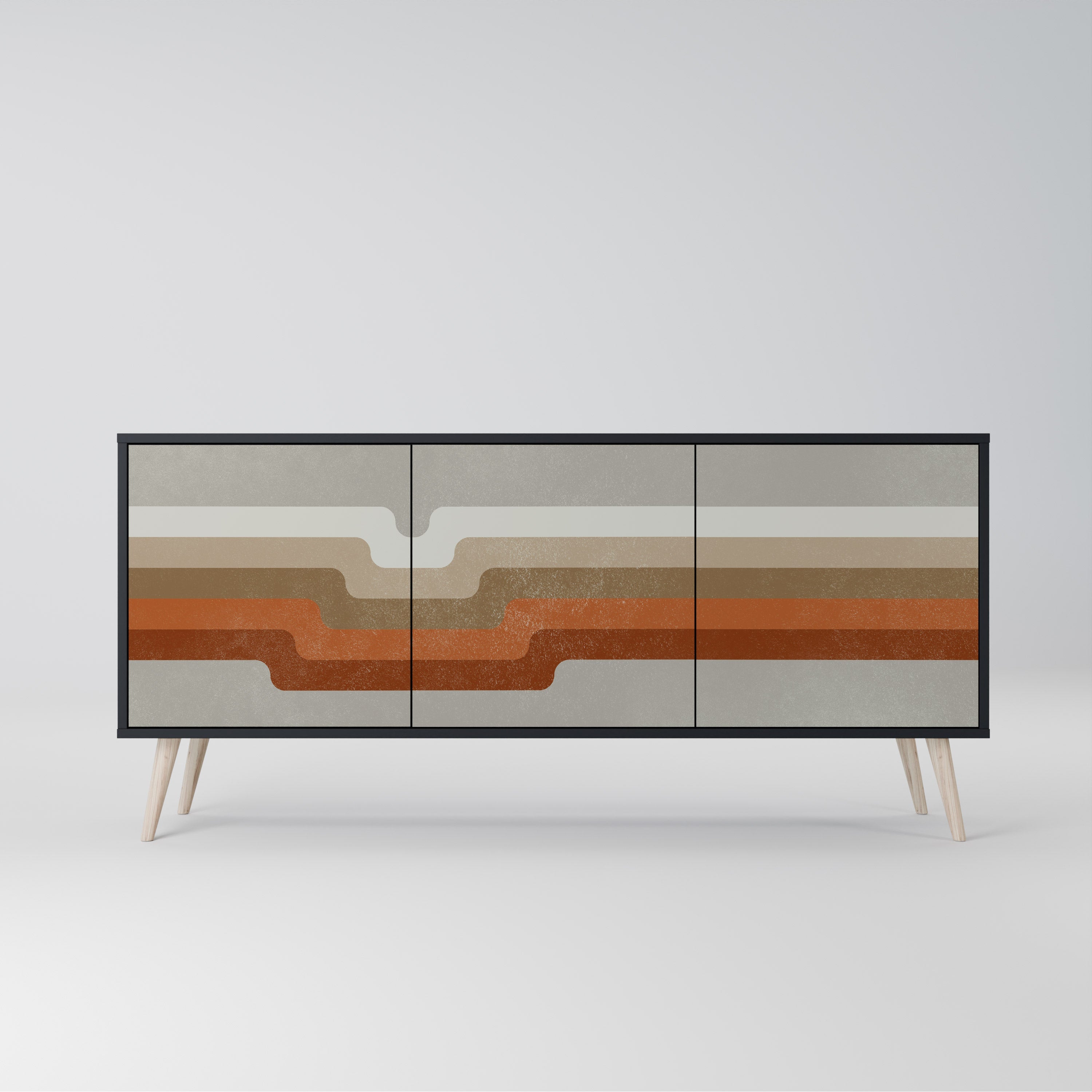 PECULIAR TRAIL 3-Door Sideboard in Black Finish