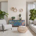 MEMORIES MAP 3-Door Sideboard in Black Finish