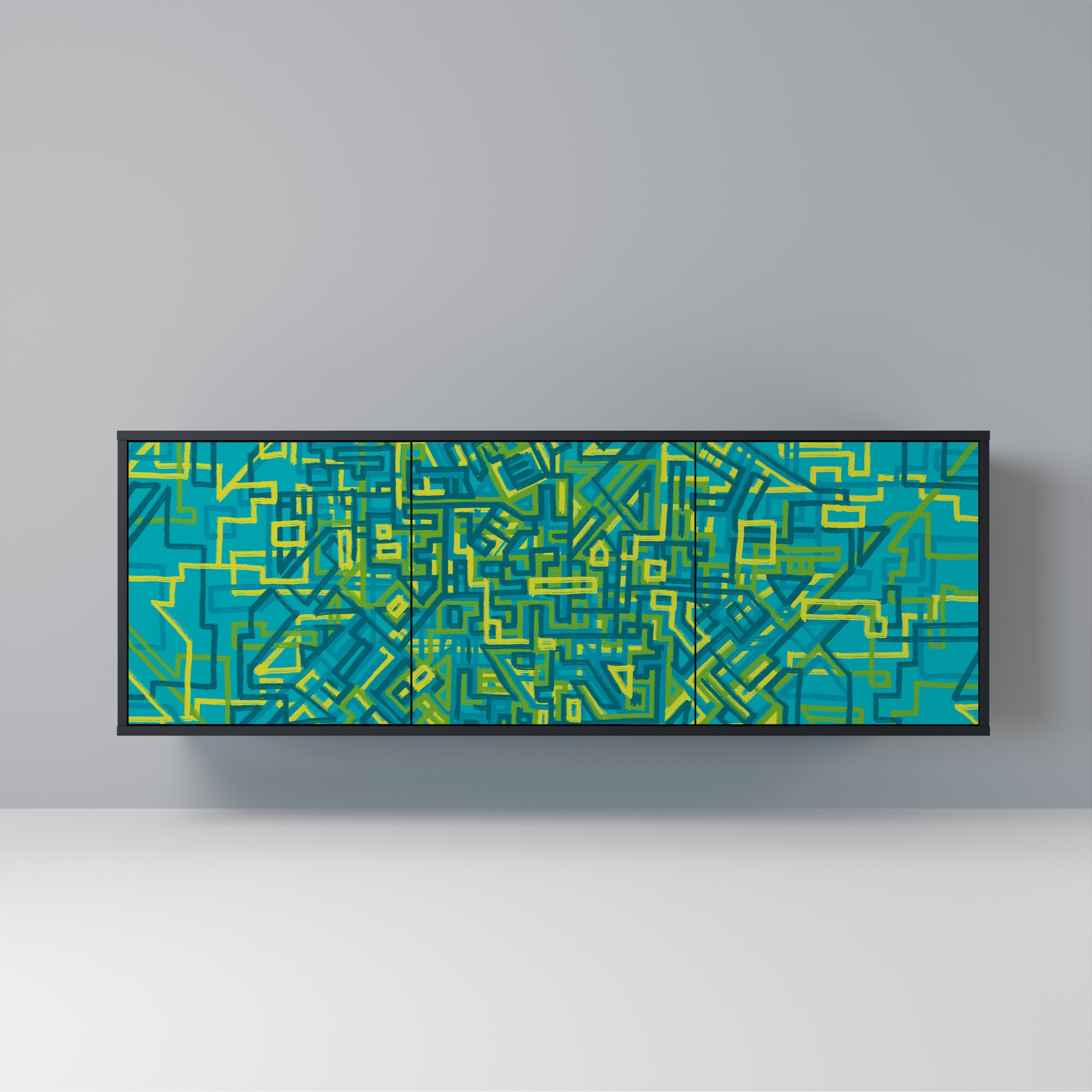 NOSTALGIC MEMORIES 3-Door Sideboard in Black Finish