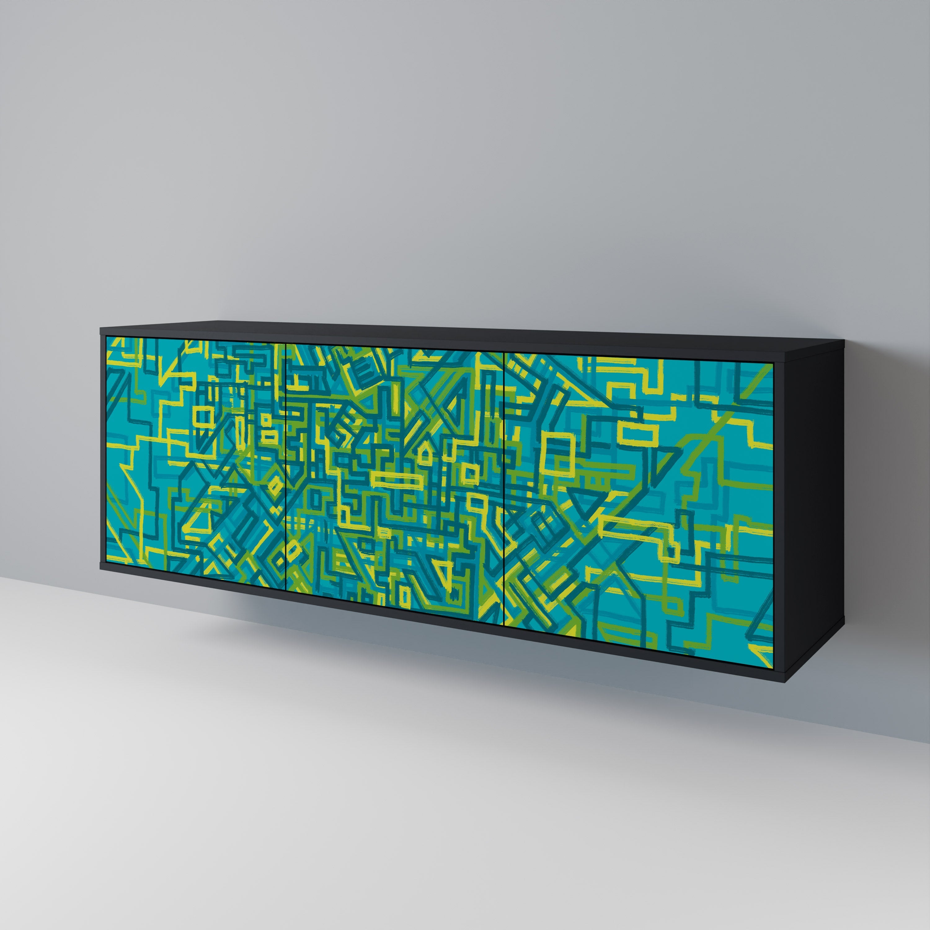 NOSTALGIC MEMORIES 3-Door Sideboard in Black Finish