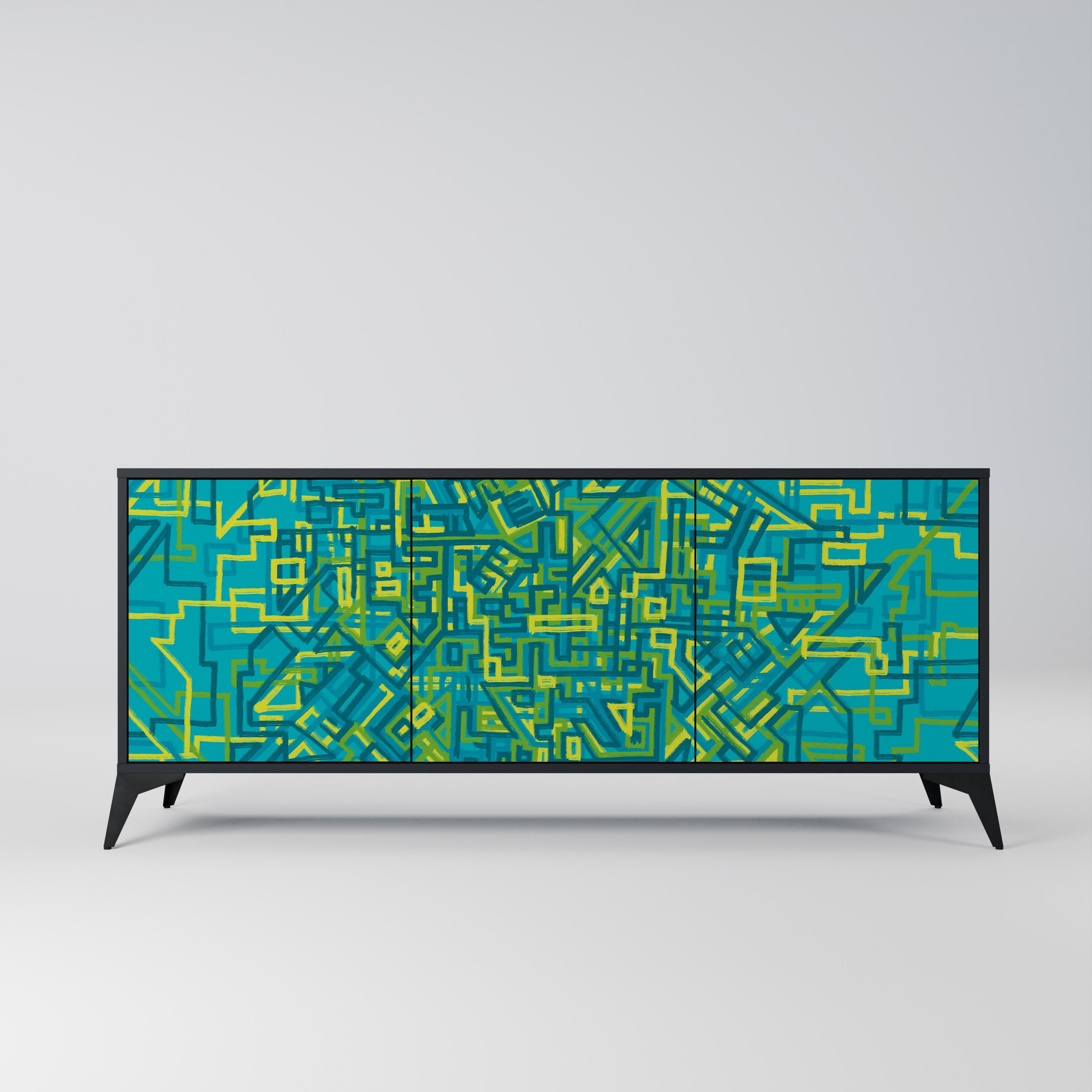 NOSTALGIC MEMORIES 3-Door Sideboard in Black Finish