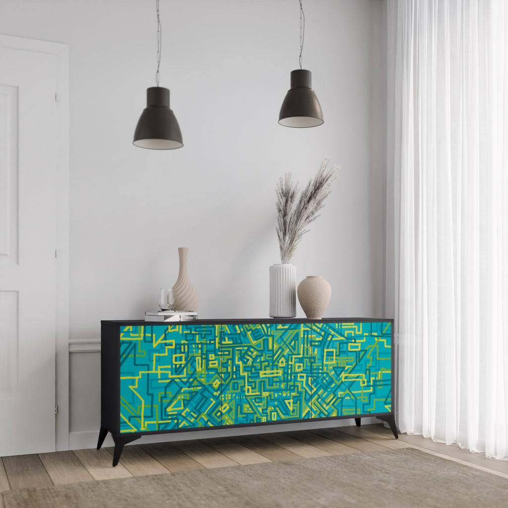 NOSTALGIC MEMORIES 3-Door Sideboard in Black Finish