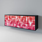 KALEIDOSCOPIC CUBISM 3-Door Sideboard in Black Finish