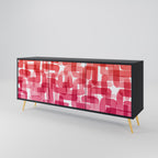 KALEIDOSCOPIC CUBISM 3-Door Sideboard in Black Finish