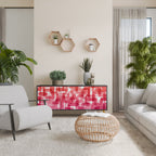 KALEIDOSCOPIC CUBISM 3-Door Sideboard in Black Finish