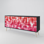 KALEIDOSCOPIC CUBISM 3-Door Sideboard in Black Finish