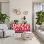 KALEIDOSCOPIC CUBISM 3-Door Sideboard in Black Finish