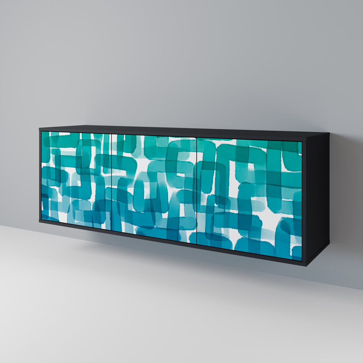 TURQUOISE RECTANGLES Aparador de 3 Portas