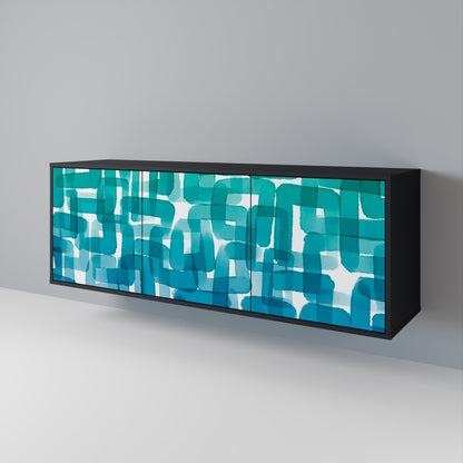TURQUOISE RECTANGLES Aparador de 3 Portas