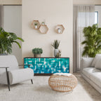 TURQUOISE RECTANGLES Aparador de 3 Portas em Acabamento Preto