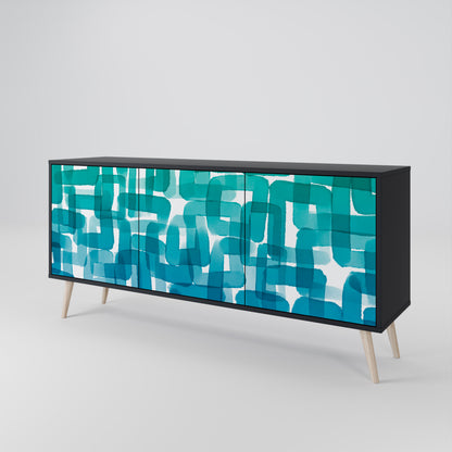 TURQUOISE RECTANGLES Aparador de 3 Portas