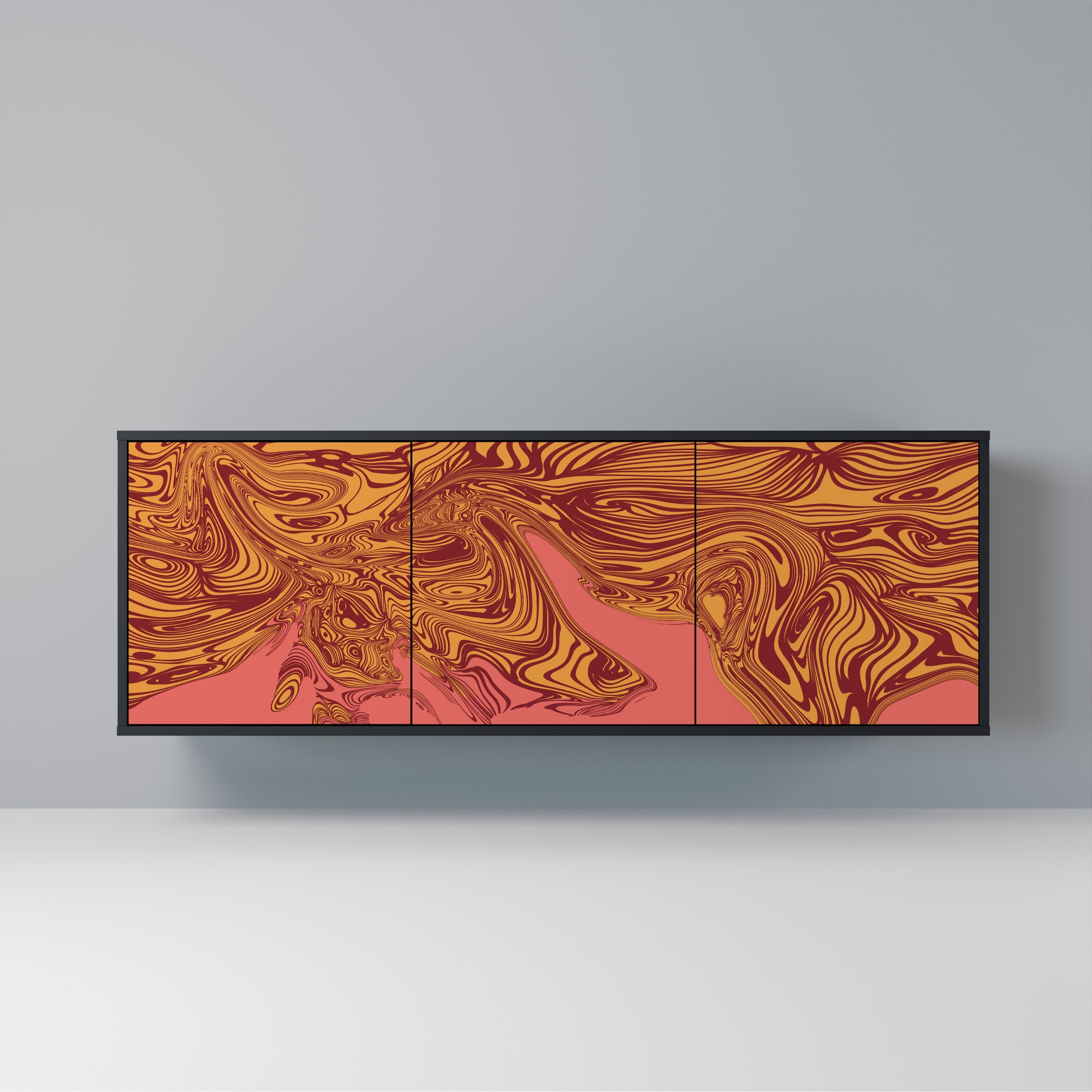 FLOATING THOUGHTS 3-Door Sideboard in Black Finish