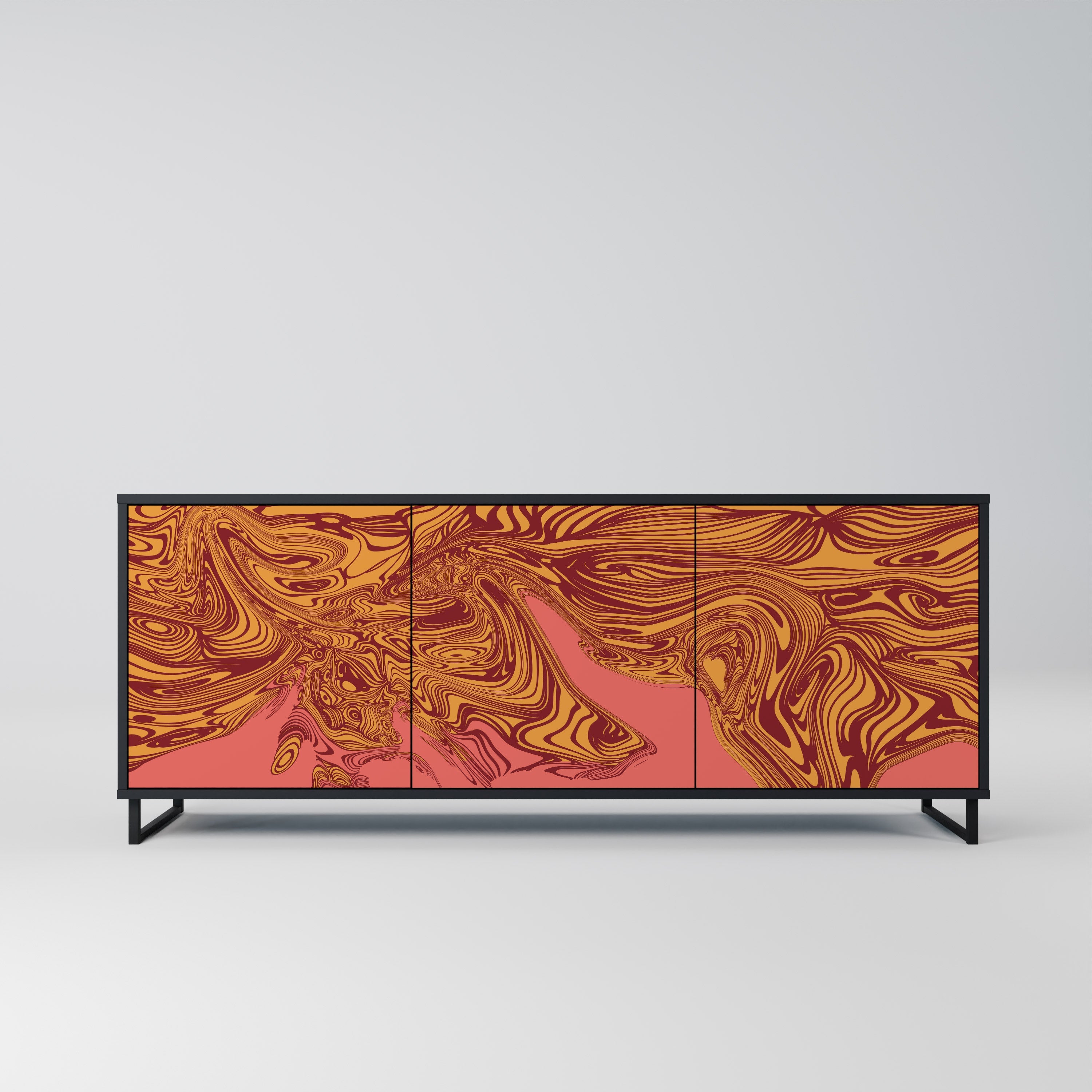 FLOATING THOUGHTS 3-Door Sideboard in Black Finish