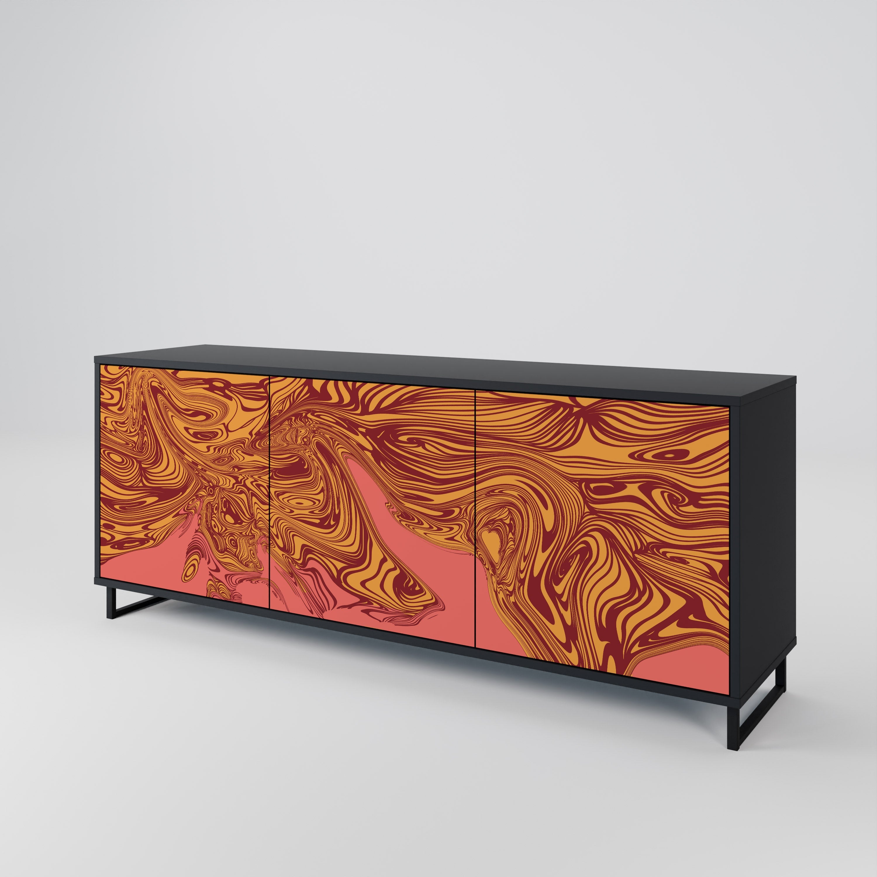 FLOATING THOUGHTS 3-Door Sideboard in Black Finish