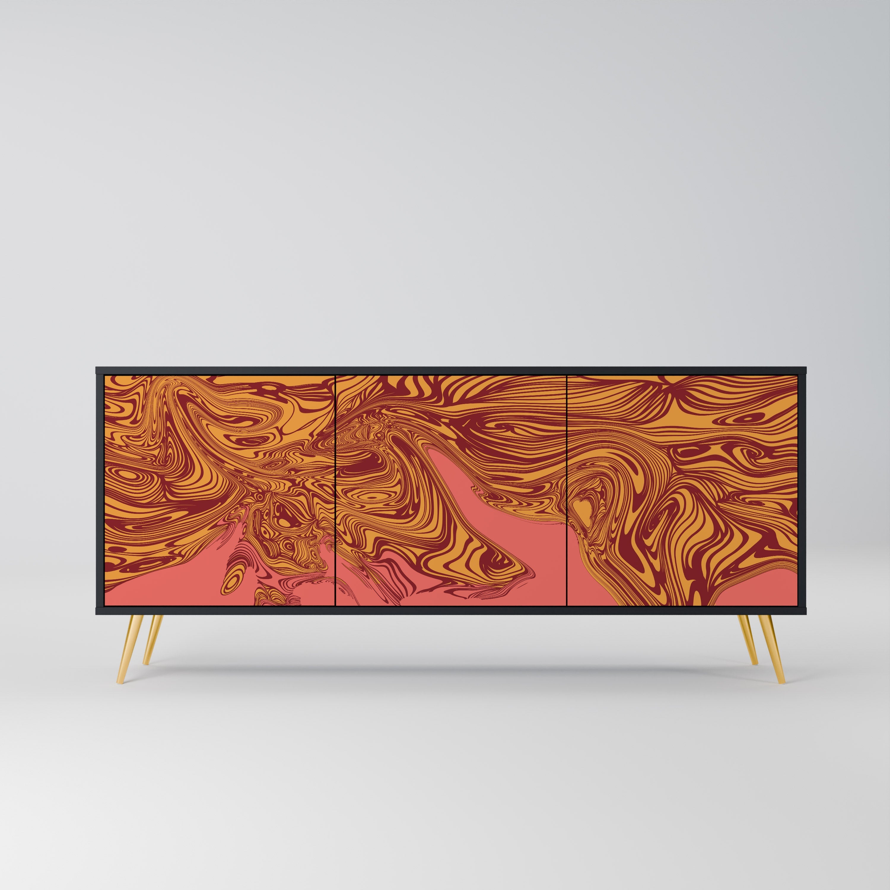 FLOATING THOUGHTS 3-Door Sideboard in Black Finish