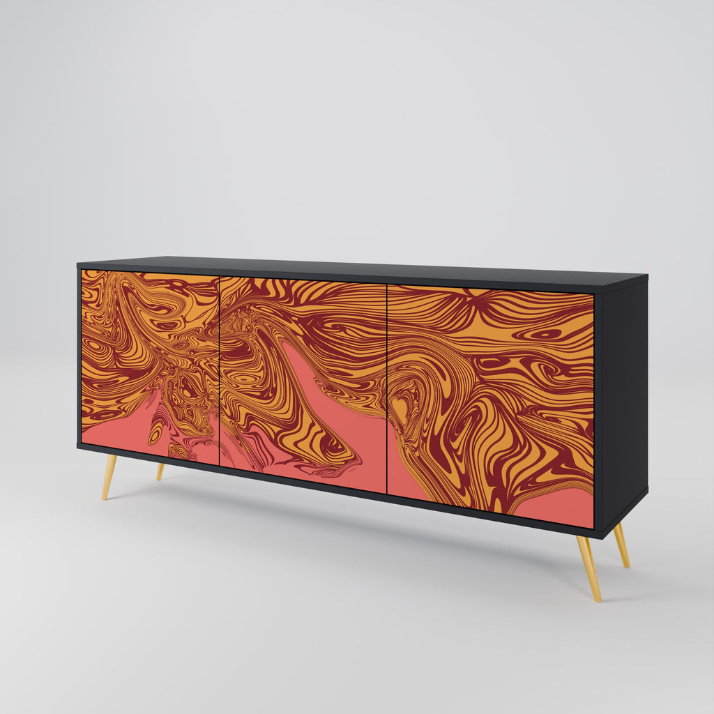 FLOATING THOUGHTS 3-Door Sideboard in Black Finish