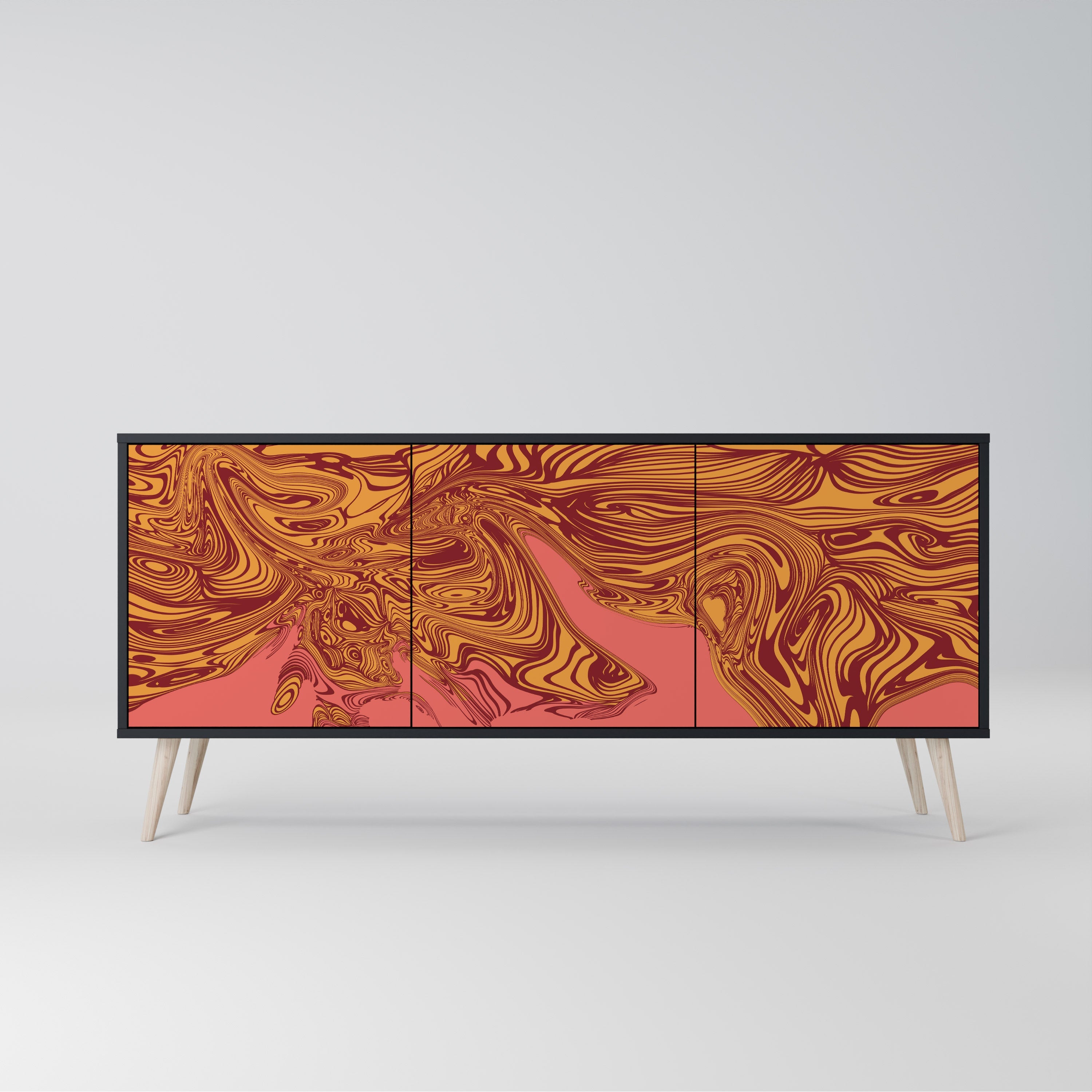 FLOATING THOUGHTS 3-Door Sideboard in Black Finish