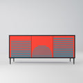 RISING GEOMETRY STARS 3-Door Sideboard in Black Finish