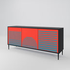 RISING GEOMETRY STARS 3-Door Sideboard in Black Finish