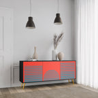 RISING GEOMETRY STARS 3-Door Sideboard in Black Finish