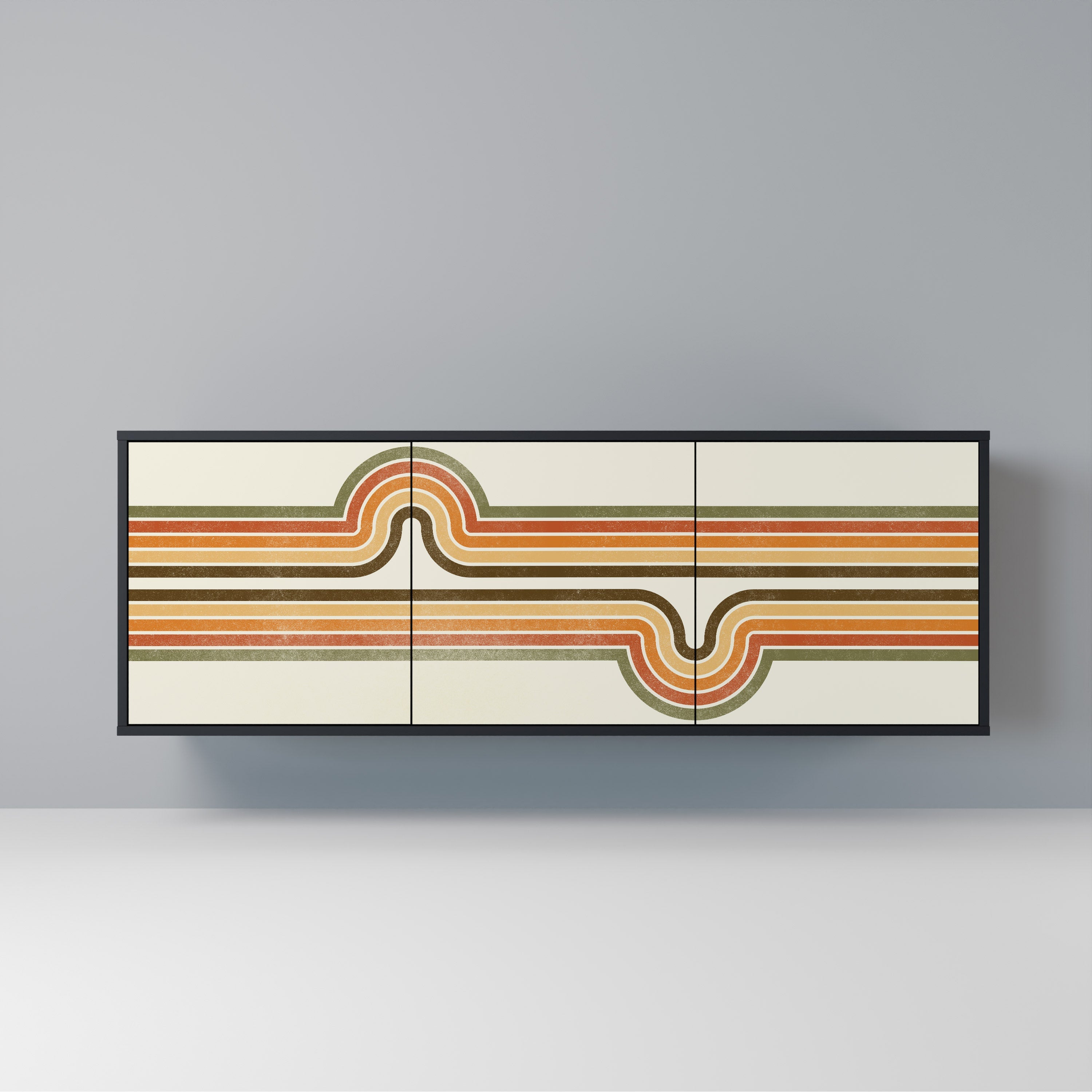 EXCEPTIONAL STREAM 3-Door Sideboard in Black Finish