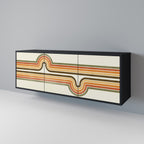 EXCEPTIONAL STREAM 3-Door Sideboard in Black Finish