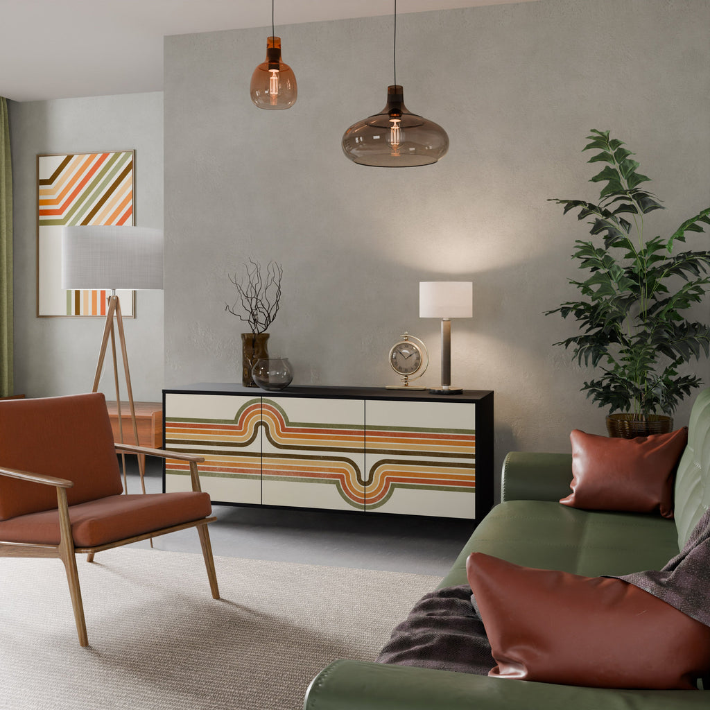 EXCEPTIONAL STREAM 3-Door Sideboard in Black Finish