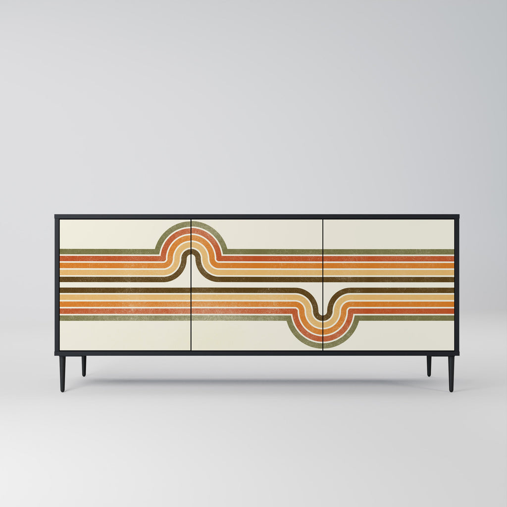 EXCEPTIONAL STREAM 3-Door Sideboard in Black Finish