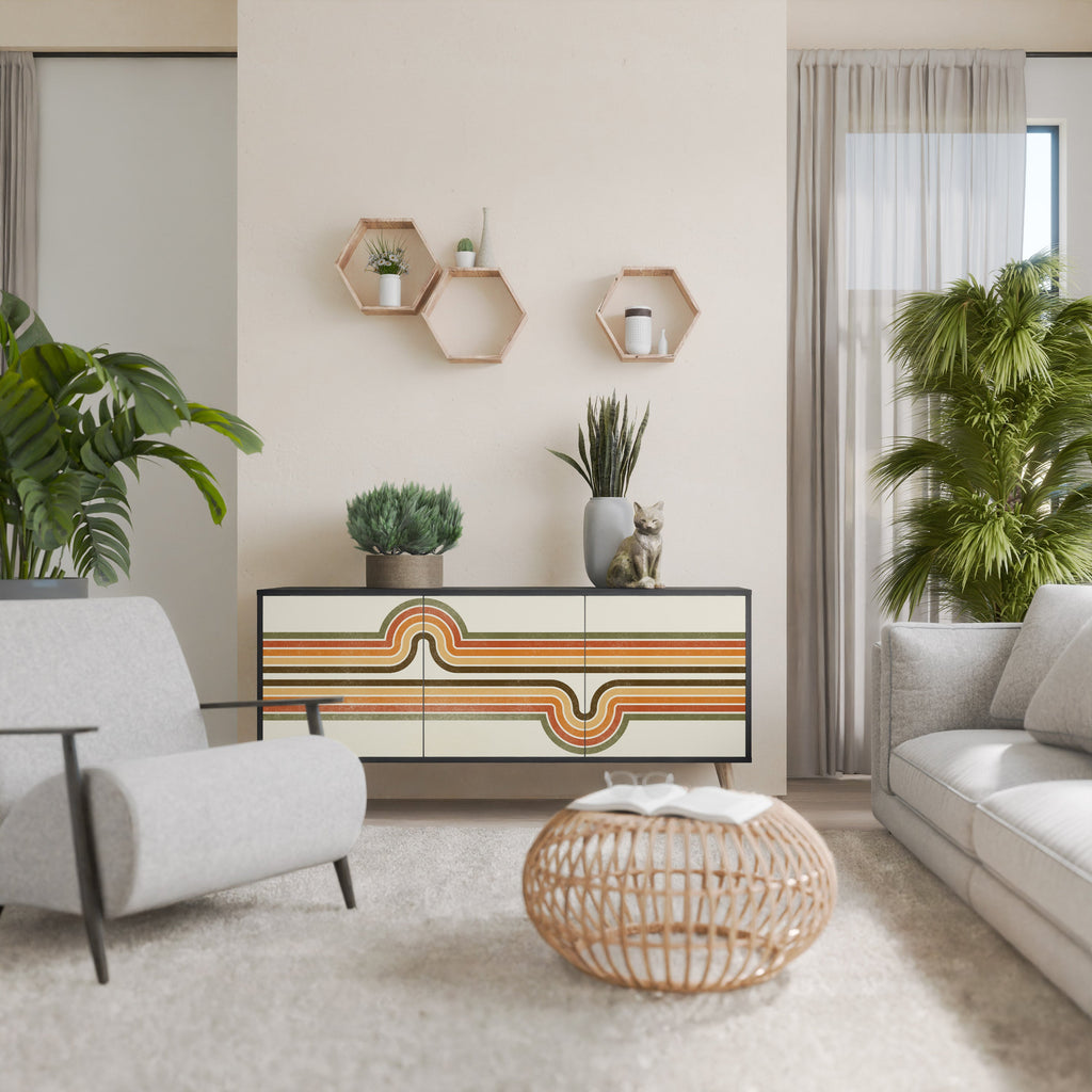 EXCEPTIONAL STREAM 3-Door Sideboard in Black Finish